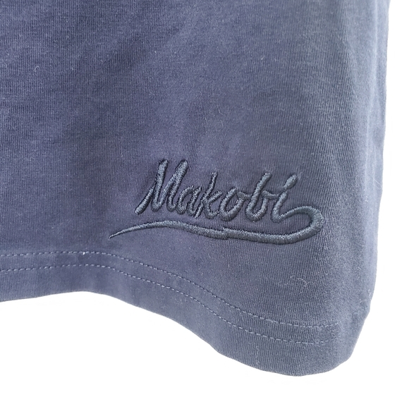 MAKOBI M157 Playmaker Tee Navy Blue Embroidered Big Graphic Shirt - Picture 4 of 8